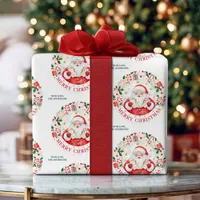 Merry Christmas Cute Watercolor Santa Personalized Wrapping Paper