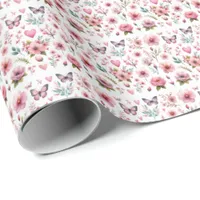 Elegant Pink Floral Wrapping Paper