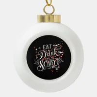 Savage Halloween Spooky Aesthetic Graphic Style Ceramic Ball Christmas Ornament