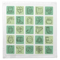 St. Patrick's Hand Drawn Icons ID635 Cloth Napkin