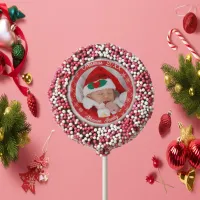 Santa Baby Custom Your Photo Snowflakes with Red Chocolate Covered Oreo Pop