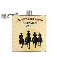Groom’s Last Rodeo Sunset Best Man Bachelor Party Flask