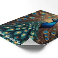 Majestic Splendor: The Boho Peacock Poster