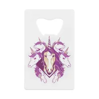 Unicorn mandala credit card bottle opener