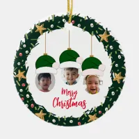 Christmas Wreath Photo Ornament