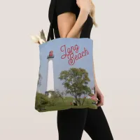 Guiding Lights: Long Beach Lighthouse Serenity Tote Bag