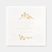 Wildflower Wedding Watercolor Names ID954 Foil Napkins