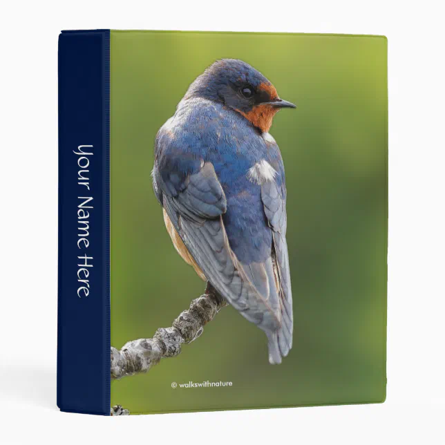 Beautiful Barn Swallow on a Branch Mini Binder