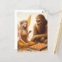 Pizza Sasquatch and the Fairy Postcard