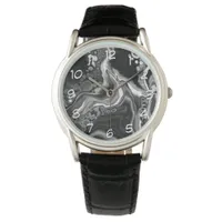 Black and White Marble Digital Fluid Art     Watch