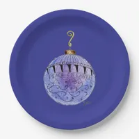 Paper Plate - Blue Peace on Earth Ornament