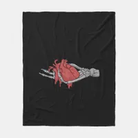 Heart Skeleton Hands  Fleece Blanket