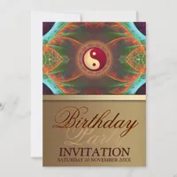 New Age Balance Fractal Art Birthday Party Invites