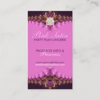 Pink Satin Lace Lingerie Party Business Cards