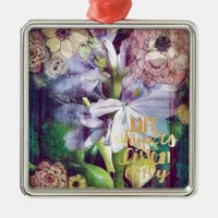 Pond Plant Flowers Metal Ornament