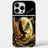 Eagle Perched on Branch Under Moon iPhone 16 Pro Max Case