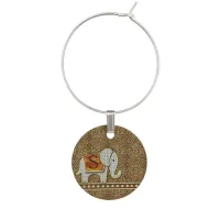 Elephant Walk Monogram Cheetah ID390 Wine Glass Charm