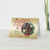 GOAT | Christmas Wishes Baby Goat Kisses Nubian 2 Holiday Card