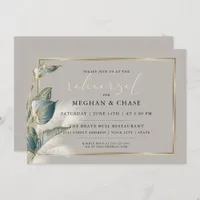 Pampas Grass Smokey Teal Anthurium Rehearsal Invitation