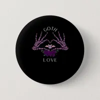 Embrace Goth Skeleton Heart Artistic Style Button