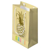 Pineapple Gold Mahalo ID239 Small Gift Bag