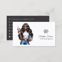 African American Crafting Queen Empowerment Art Business Card