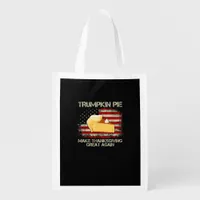 Vintage Usa Flag Trumpkin Pie Make Thanksgiving Gr Grocery Bag