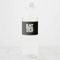 Eat Drink And Be Scary Halloween Retro Classic Water Bottle Label