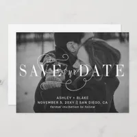 Modern Stylish Handwritten Calligraphy Photo Save The Date