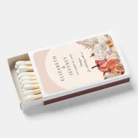 Boho Terracotta Pampas Pumpkins Fall Wedding Matchboxes