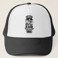 Funny Cat Bite Humor Motto Pet Slogan Art Trucker Hat