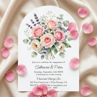 Blush Pink Rose Watercolor Engagement Party Invitation