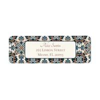Portuguese Style Tiles Elegant Chic Return Address Label
