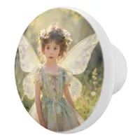 Pretty Lil Fairy with Flowers | Fairytale Ceramic Knob