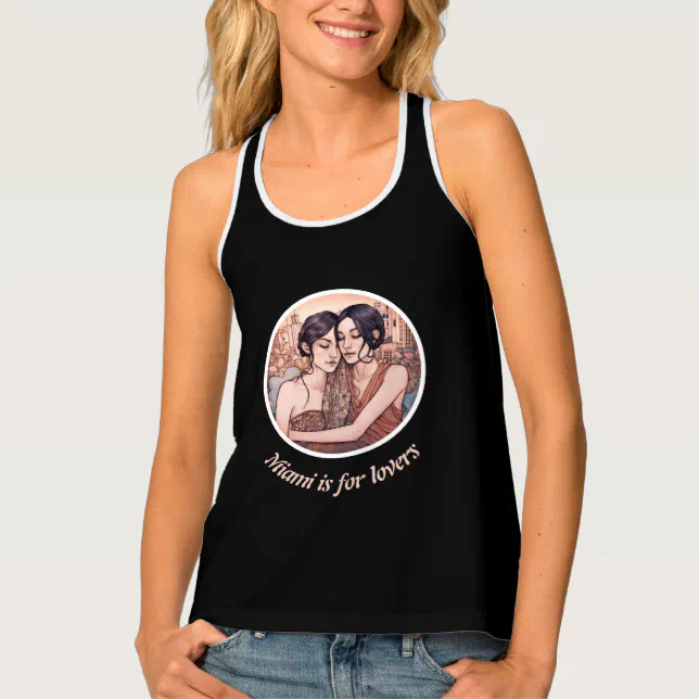 Miami Downtown Women Cuddling Lesbians Drawing Tank Top