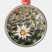 Flowers on a Cactus Metal Ornament