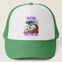 Fiery Skating Skeleton A Death-Defying Ride Trucker Hat