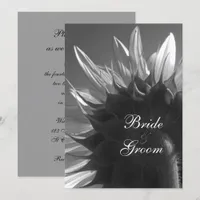 Black White Summer Garden Sunflower Wedding Invitation