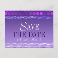 Modern Purple Funky Save the Date Postcard