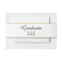 Classic Gold Border Script Calligaphy Law Grad Invitation Belly Band