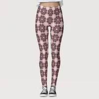 Pink Glow Geometric Batik Fusion Leggings