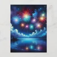 Personalized Fourth of July Fireworks Postcard