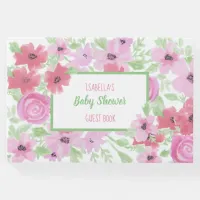 Watercolor Pink Floral Baby Shower Guest Book