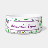 Personalized Dragonflies and Dandelions    Bowl