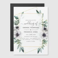 Eucalyptus Floral Geometric Wedding Magnetic Invitation
