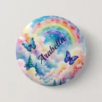 Magical Butterflies and Rainbow Colors Button
