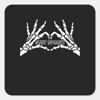 Skeleton Heart And Hands Classic Design  Square Sticker