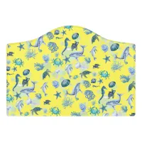 Under the Sea Blue Watercolor on Yellow | Door Sign