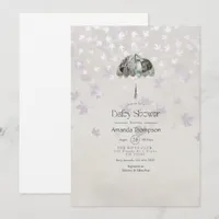 Vintage Autumn - Fall White Baby Shower Invitation