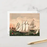 Vintage Sailboats Postcard